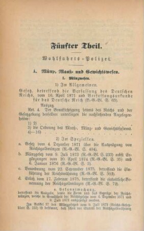 Fünfter Theil. Wohlfahrts-Polizei