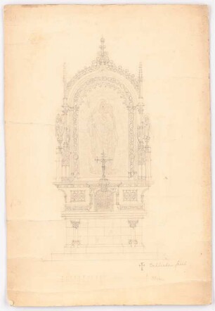 Sankt Matthäus, Altena: Vorderansicht des Seitenaltars 1:20