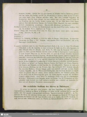 Die rechtliche Stellung der Slaven in Thüringen
