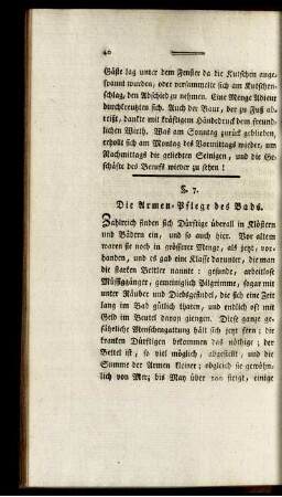 §. 7. Die Armen-Pflege des Bads.