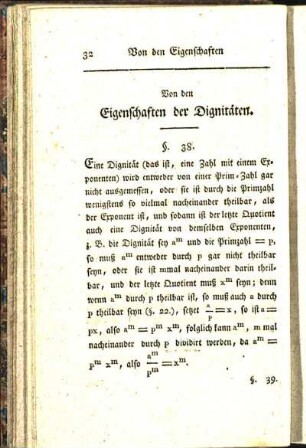 Von den Eigenschaften der Dignitäten