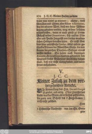 V. J. C. C. Kleiner Zusatz zu dem vorhergehenden Artickel.