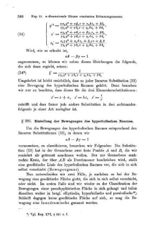 § 326. Einteilung der Bewegung des hyperbolischen Raumes.