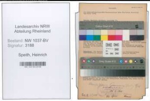 Entnazifizierung Heinrich Speith , geb. 30.09.1895 (Geschaeftsinhaber)
