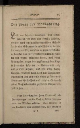 Die zwanzigste Beobachtung.