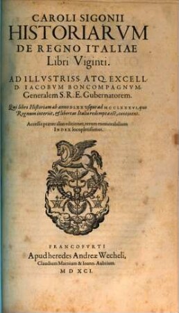 Historiarum de regno Italiae libri viginti