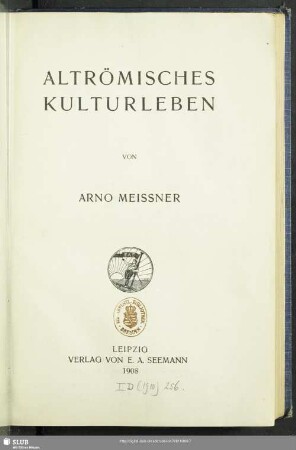 Altrömisches Kulturleben