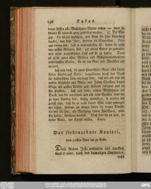 Das siebenzehnte Kapitel, vom 20sten Vers bis zu Ende.