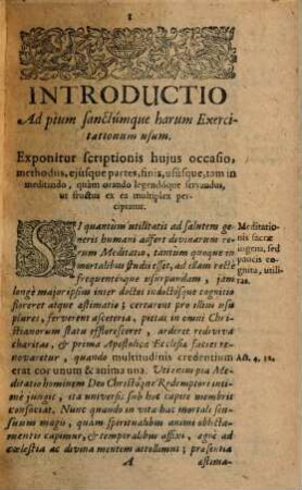 Dux Viae Ad Vitam Puram, Piam, Perfectam : Per Exercitia Spiritualia Meditationi Simul Et Lectioni Accommodatus