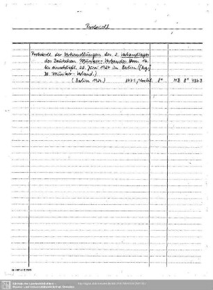 Protocoll Verhandlungen