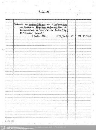 Protocoll Verhandlungen