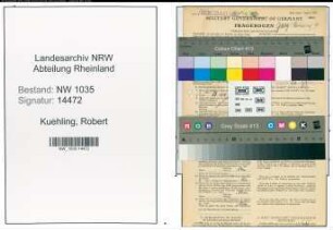 Entnazifizierung Robert Kuehling , geb. 08.08.1888 (Kaufmann)