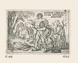Herkules erwürgt den Anthaeus, Blatt 10 der Folge "Arbeiten des Herkules"