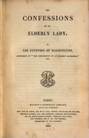 The confessions of an elderly lady