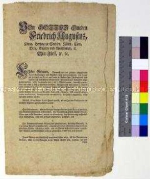 Verordnung von Friedrich August I. Kurfürst von Sachsen betreffend die Versteuerung von Branntwein