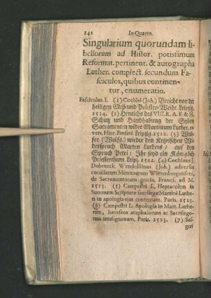 Singularium quorundam libellorum ad Histor. ...