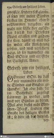 Gebeth um ein heiliges Leben