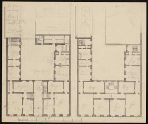 Mietshaus und Fabrikgebäude Köpenicker Straße 111, Berlin: Grundriss Erd- und Obergeschoss