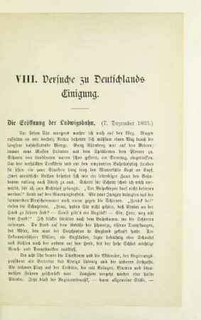 VIII. Versuche zu Deutschlands Einigung