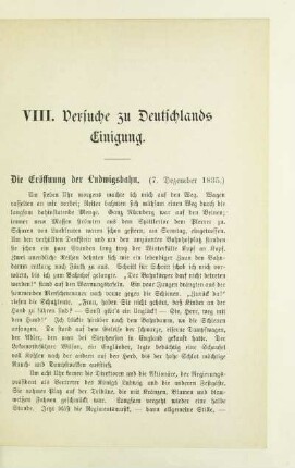 VIII. Versuche zu Deutschlands Einigung