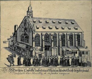 Grafik "St. Moritzen Capelle dabey eines kleinen Kindes-Leich=begängnüs"