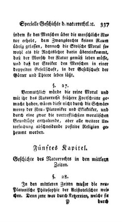 Fünftes Kapitel. Geschichte des Naturrechts in den mittlern Zeiten.