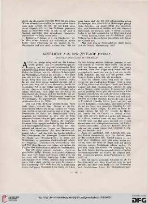 Ausblicke aus der Zeitlage heraus