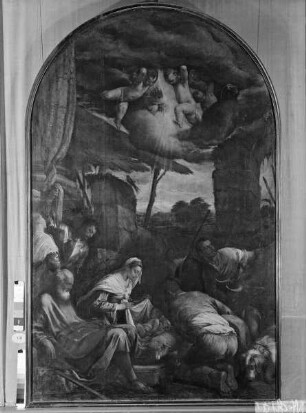 Anbetung der Hirten mit den Heiligen Viktor und Korona