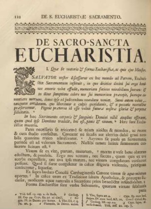 De sacro-sancta eucharistia.