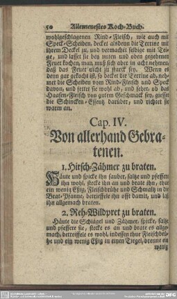 Cap. IV. Von allerhand Gebratenen