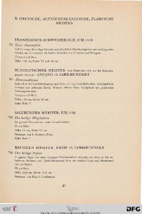 B. Deutsche, Niederländische, Flämische Meister (Nr. 23-55)