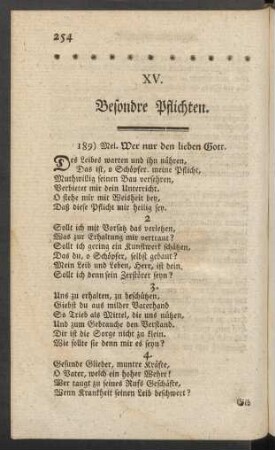 XV. Besondre Pflichten