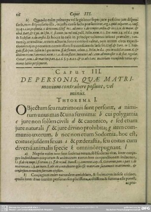Caput III. De Personis, Quae Matrimonium contrahere poßunt, vel minus