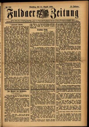 Ausgabe vom Samstag, den 11. August 1894.