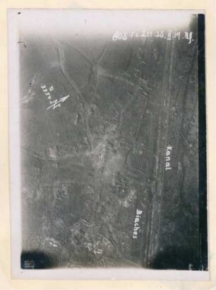 Foto des Geländes westlich von Biaches bis zum Canal de la Somme (Luftbild)