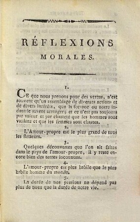 Maximes et réflexions morales
