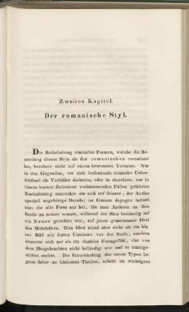 Zweites Kapitel. Die romanische Styl.