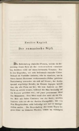 Zweites Kapitel. Die romanische Styl.
