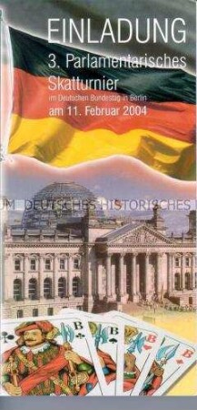 Einladung zum "3. Parlamentarischen Skatturnier" im Deutschen Bundestag