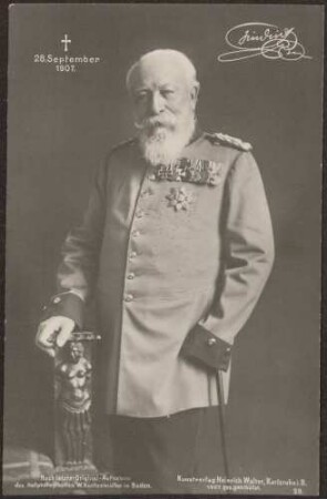 Großherzog Friedrich I. in Uniform mit Auszeichnungen, Kniestück.