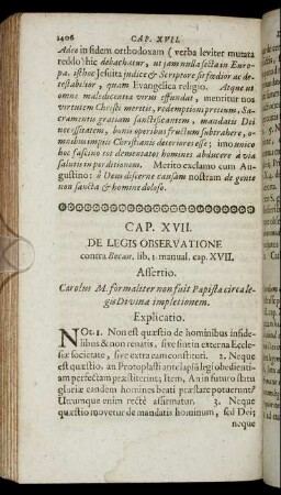Cap. XVII. De Legis Observatione.
