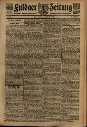 Erste Ausgabe vom Montag, den 25. Mai 1908.