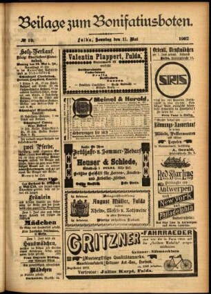 Zweite Ausgabe vom Sonntag, den 11. Mai 1902.