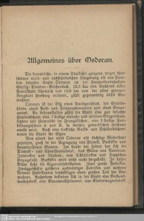 Allgemeines über Oederan