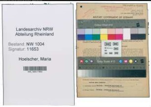 Entnazifizierung Maria Hoelscher , geb. 13.09.1914 (Kaufm.Angestellter)
