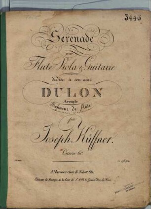 Sérénade pour flute, viola & guitarre : oeuvre 60