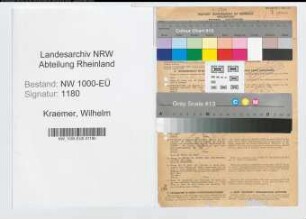 Entnazifizierung Wilhelm Kraemer, geb. 02.02.1902 (Polizeiinspektor)