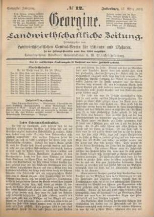 Sechzigster Jahrgang. No. 12. Insterburg, 17. März 1892.