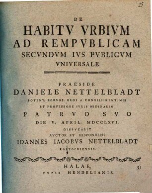 De habitv vrbivm ad rempvblicam secvndvm ivs pvblicvm vniversale
