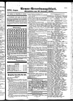 1181.Ausgabe. Freitag, 29. September 1916